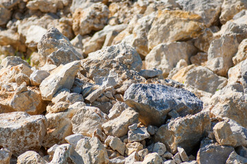 Closeup shot of small pieces of white rock