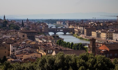 Fototapeta na wymiar Firenze e il suo fiume Arno.