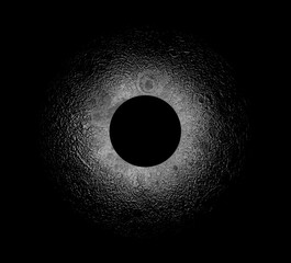 Black-gray circular abstraction from lunar soil.