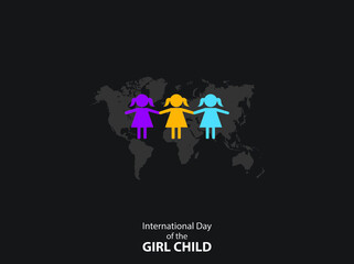 international girl child day. vector illustrations.