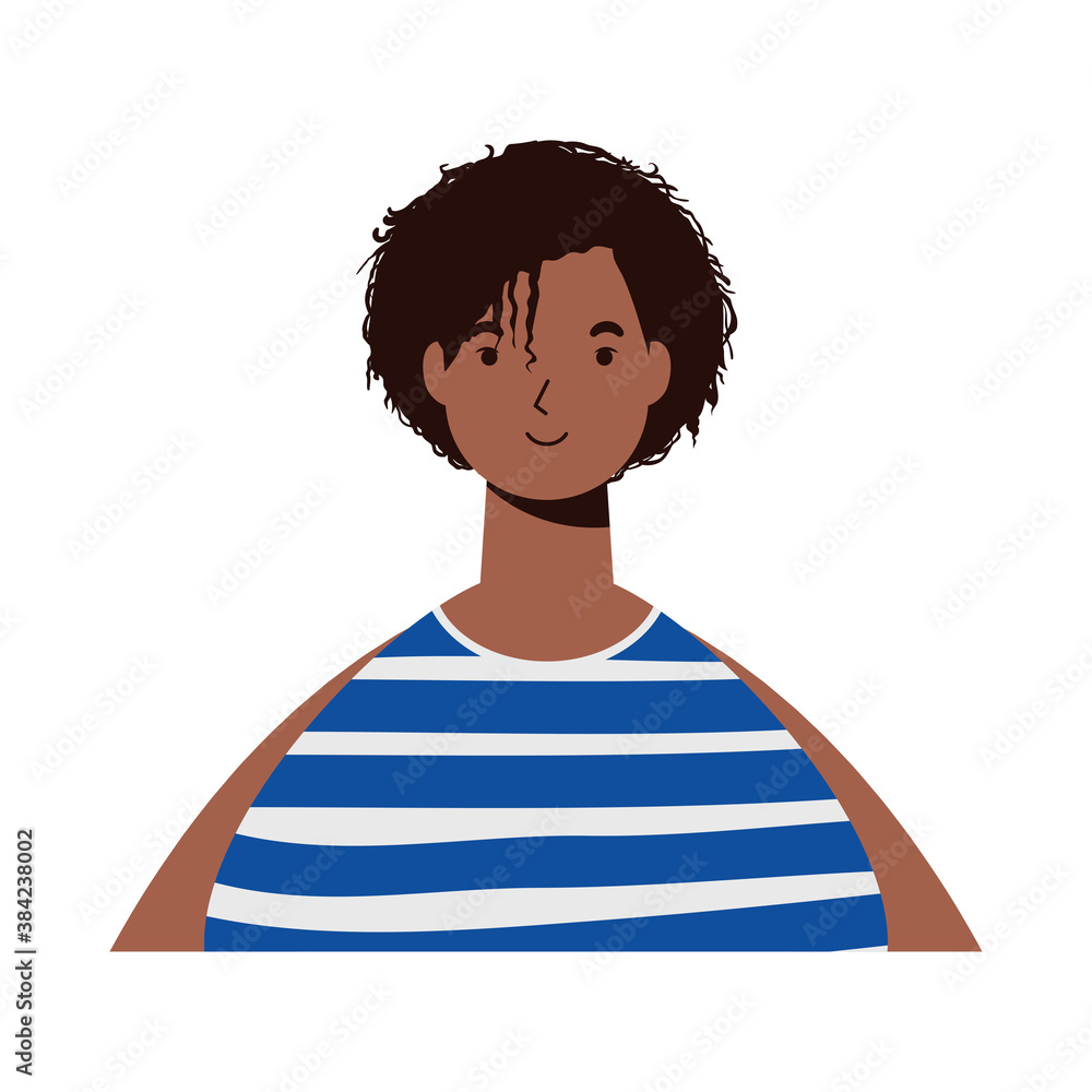 Sticker afro ethnic woman character icon