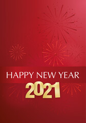 Fototapeta na wymiar Happy New Year 2021 wishes card and vector