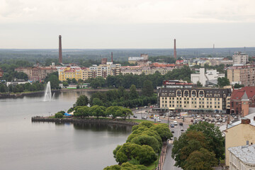 Obraz premium City Panorama, Houses and water 