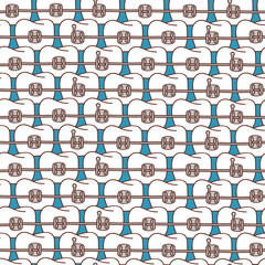 Seamless orthodontic pattern. Vector background with teeth in braces for your dental design.