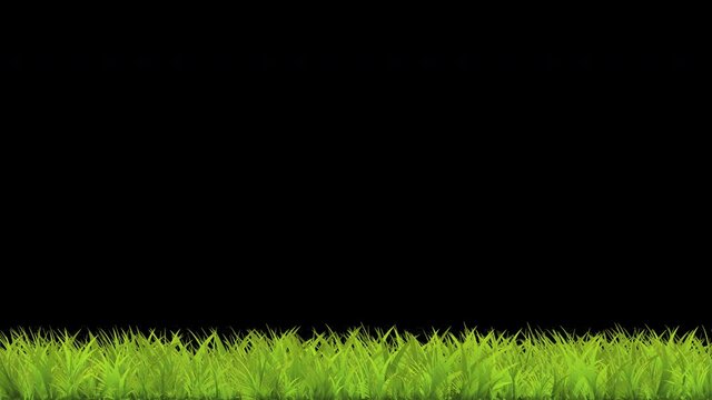 Glass in garden foreground growth pop up animation with 3d rendering include alpha path.