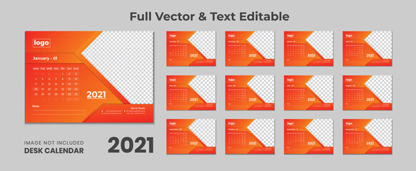 2021 desk calendar with blue layout,Blue desk calendar 2021,New Desk Calendar 2021 template - 12 months included,Happy New Year 2021 Desk Calendar,Calendar for 2021 year.Week starts Sunday. Flat style