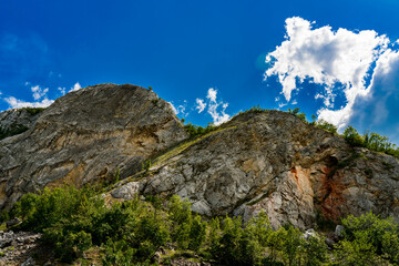 Danube gorge in Djerdap on the Serbian-Romanian border