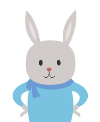 Creative design of cartoon rabbit draw