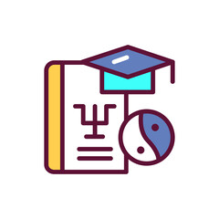 Psychology courses color line icon. Vector illustration