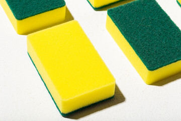 abrasive sponges isolated on white background, close-up image © Alexander Ruiz