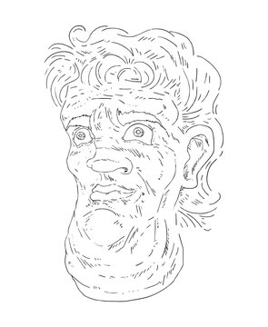 Creative design of man face, hand drawing style
