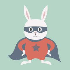 Creative design of rabbit hero illustration