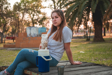 Tarde de primavera en el parque, compartiendo