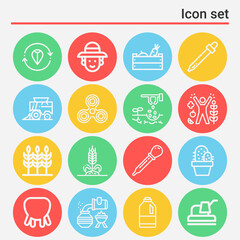16 pack of alloy  lineal web icons set