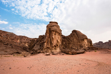Picturesque landscape in Timna National Park in the Arava Valley near Eilat. Israel.