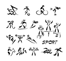 Athletes symbols. Sport icons. Vector illustration