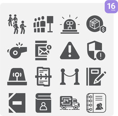 Simple set of priority related filled icons.