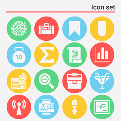 16 pack of in  filled web icons set