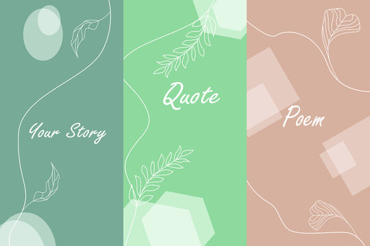 Vector Set Of Abstract Royal Color Creative Quote,story And Poem Emblem Template Vector, Stylish Trendy Fashion Vector Illustration