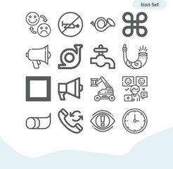 Simple set of alert related lineal icons.