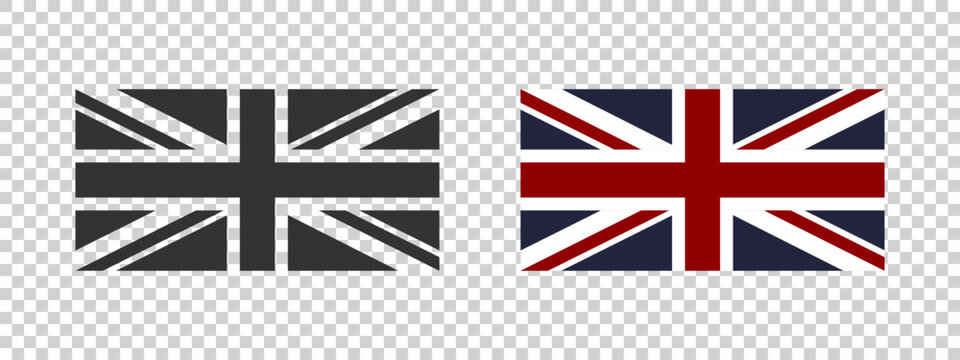 Britain flag. UK flag concept. Colored and black flag. National flag. Vector illustration