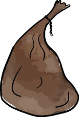 water color vector of christmas sack