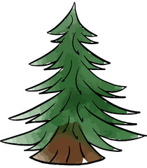 water color vector of christmas tree