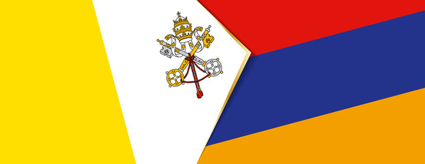 Vatican City and Armenia flags, two vector flags.