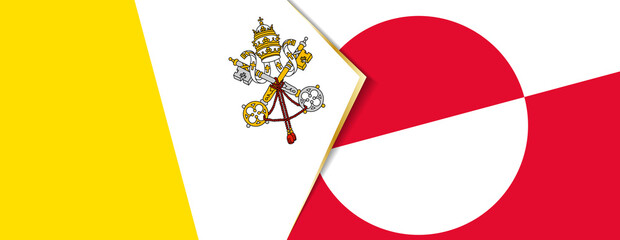 Vatican City and Greenland flags, two vector flags.