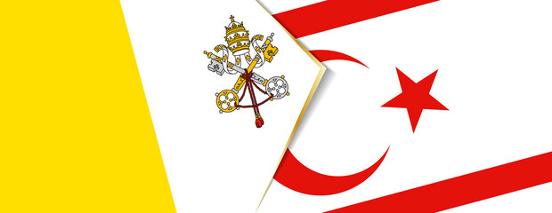 Vatican City and Northern Cyprus flags, two vector flags.