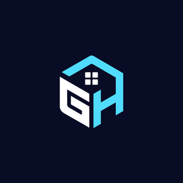 GH Letter Modern Real Estate Logo Vector Editable Icon and Property Business Website Favicon 