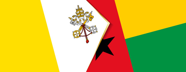 Vatican City and Guinea-Bissau flags, two vector flags.