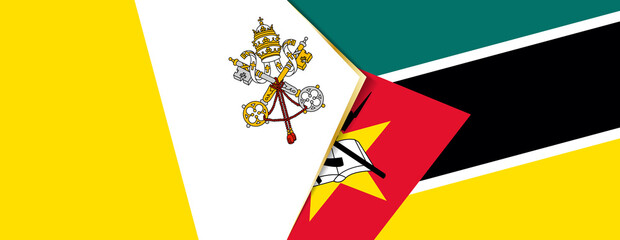 Vatican City and Mozambique flags, two vector flags.