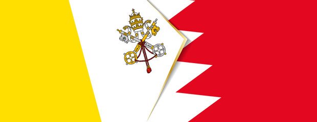 Vatican City and Bahrain flags, two vector flags.