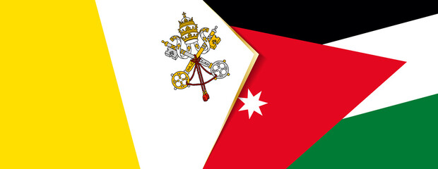 Vatican City and Jordan flags, two vector flags.