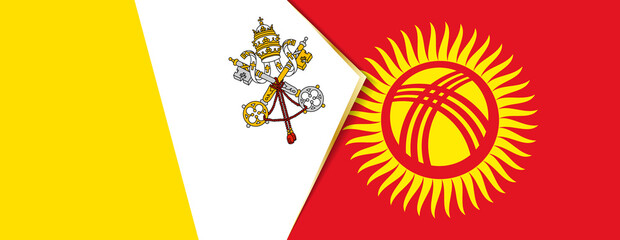 Vatican City and Kyrgyzstan flags, two vector flags.