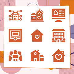 Simple set of 9 icons related to runs