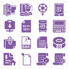 16 pack of enter  filled web icons set
