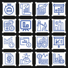 16 pack of submitted  lineal web icons set