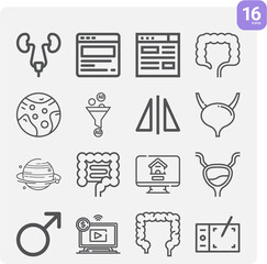 Simple set of 3d illustration related lineal icons.
