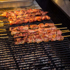 Grilling Chicken Kebabs Fairground