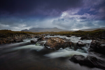 A view of the river Sligachan, isle of skye scotland.