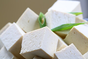 Organic Tofu Cubes and Scallion