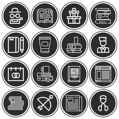 16 pack of articles  lineal web icons set