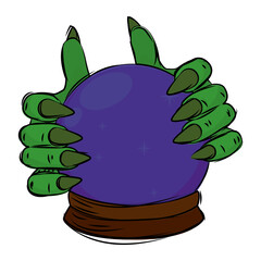 Isolated crystal ball decorative halloween october icon- Vector