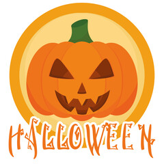 Isolated pumpkin halloween holiday october icon- Vector