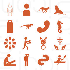 16 pack of religious belief  filled web icons set