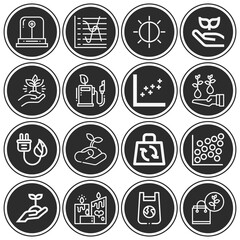 16 pack of wavelength  lineal web icons set