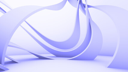 Blue abstract background. Smooth blue lines with shadow. 3d rendering image.
