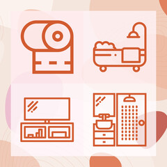 Simple set of closet related lineal icons